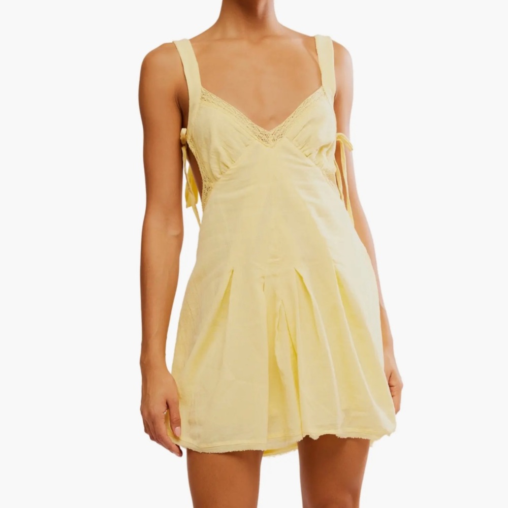 Free People Butter Yellow Vivi Mini Dress